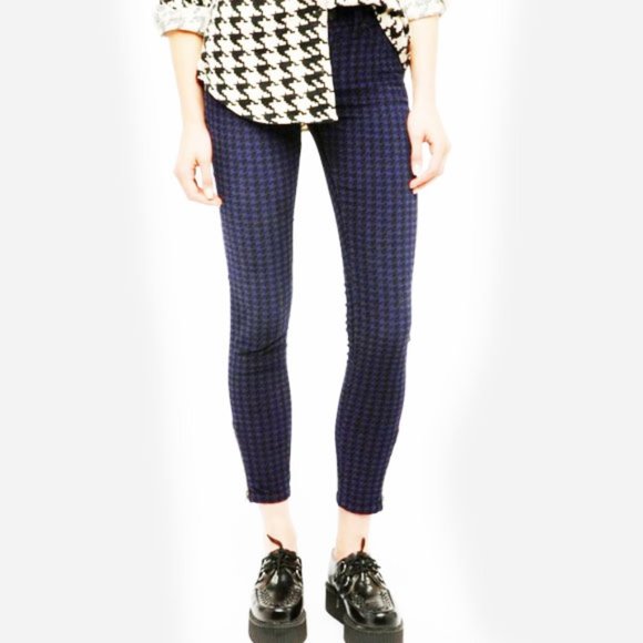 BDG Pants - BDG Purple Black Houndstooth Skinny Pants